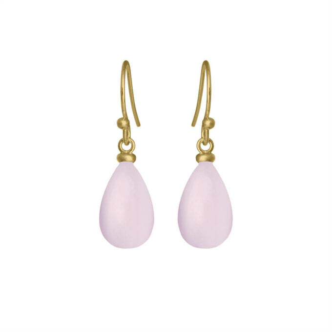 Susanne Friis Bjørner Forgyldt Sølv Øreringe med Rosakvarts