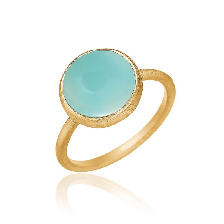 SØLV/FG RING CELIA CHALCEDON