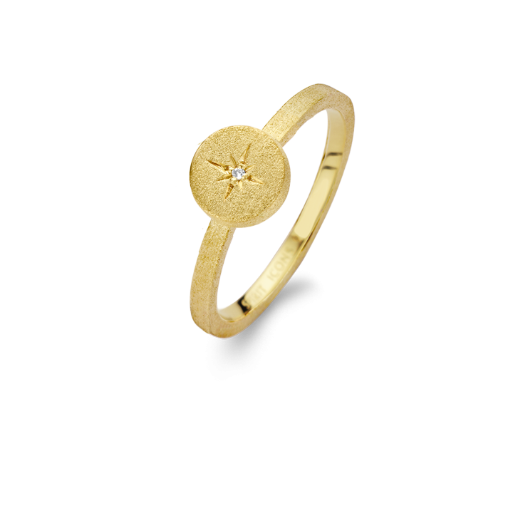 Spirit Icons North Star Forgyldt Sølv Ring med Brillant 0,01 Carat