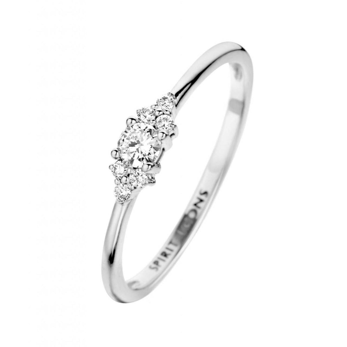 Spirit Icons Vida Ring i 14 Karat Hvidguld med Diamanter 0,16 Carat W/VS