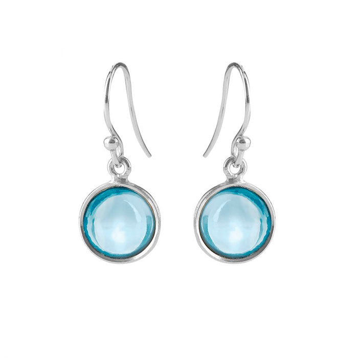 Susanne Friis Bjørner Sterling Sølv Øreringe med Syntetisk Blå Topas