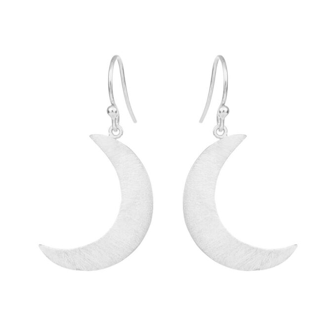 Susanne Friis Bjørner Mat Halvmåne Øreringe i Sterling Sølv