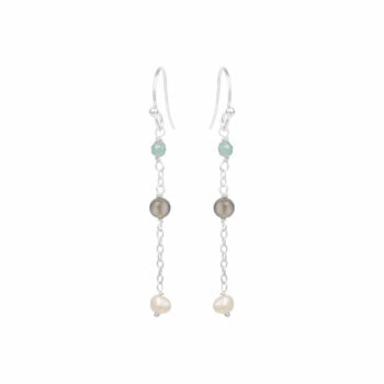 Sterling Sølv Øreringe fra Susanne Friis Bjørner med Sten Mix