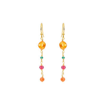 Susanne Friis Bjørner Forgyldt Sølv Øreringe med Mix Af Sten