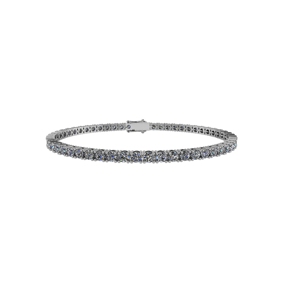 Henrik Ørsnes Design Tennis 14 Karat Hvidguld Armbånd med Diamanter 3,26 Carat W/SI