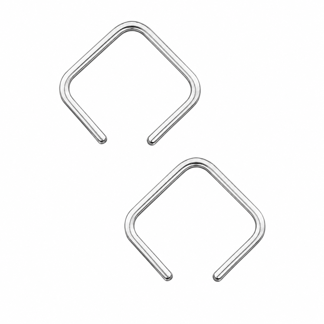 Plateaux, Cube Wire Small Øreringe, Sølv