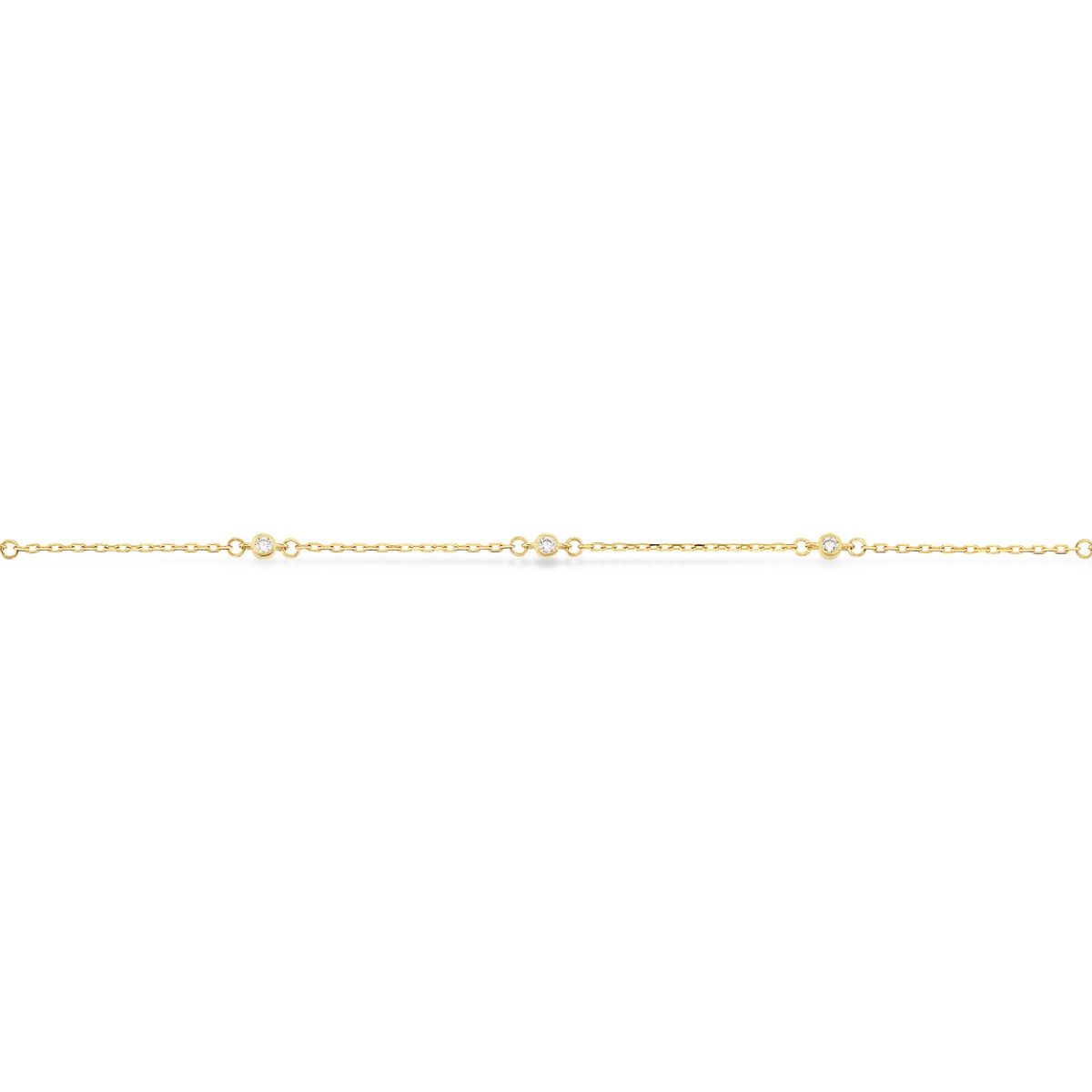 ANKELKÆDE CUBIC ZIR. 23+3CM 8 KT
