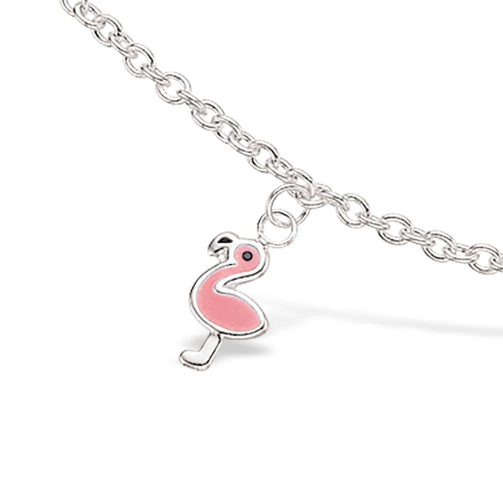 Scrouples Pink Flamingo Sterling Sølv Børnearmbånd