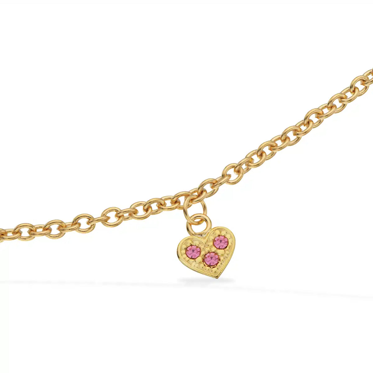 GIRLS ARMBÅND HJERTE PINK CUBIC ZIR. SØLV FG.