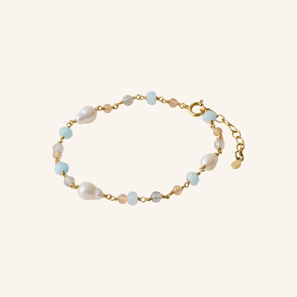 Pernille Corydon Mellow Blue Bracelet Forgyldt Sølv Armbånd