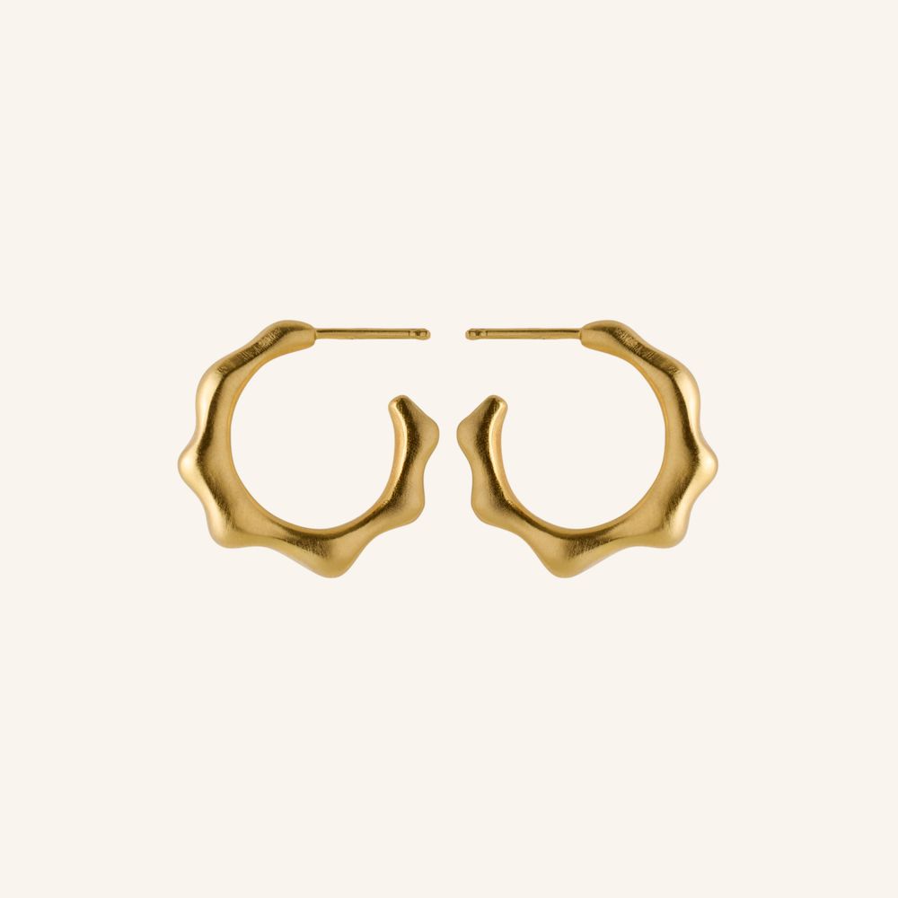 Pernille Corydon Aqua Hoops Øreringe i Forgyldt Sølv