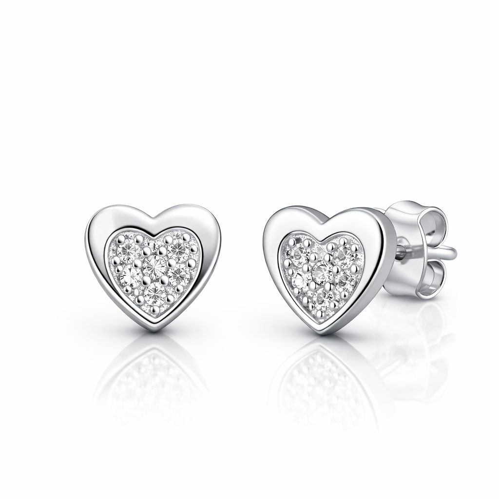 SØLV ØERSTIK HJERTE M.ZIR