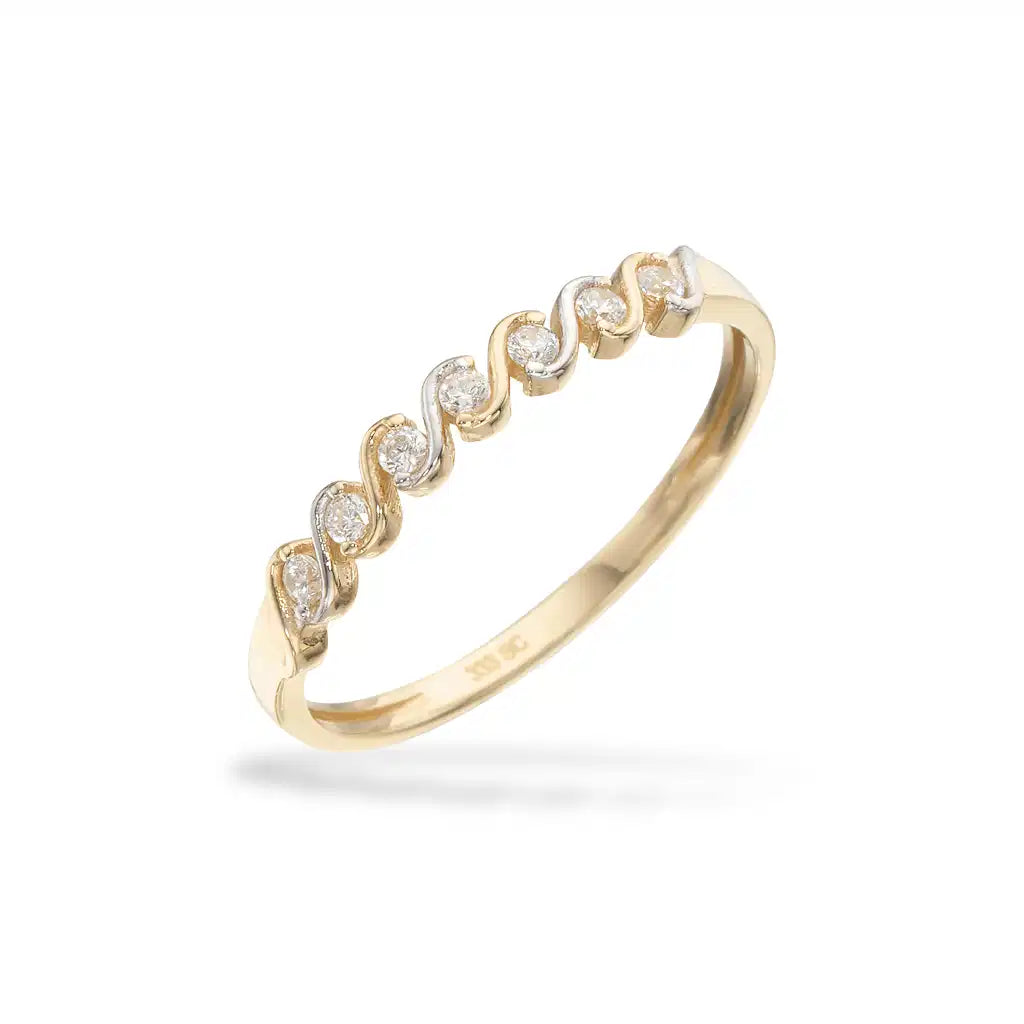 RING SYN. CUBIC ZIR. 2 FV. 8 KT.