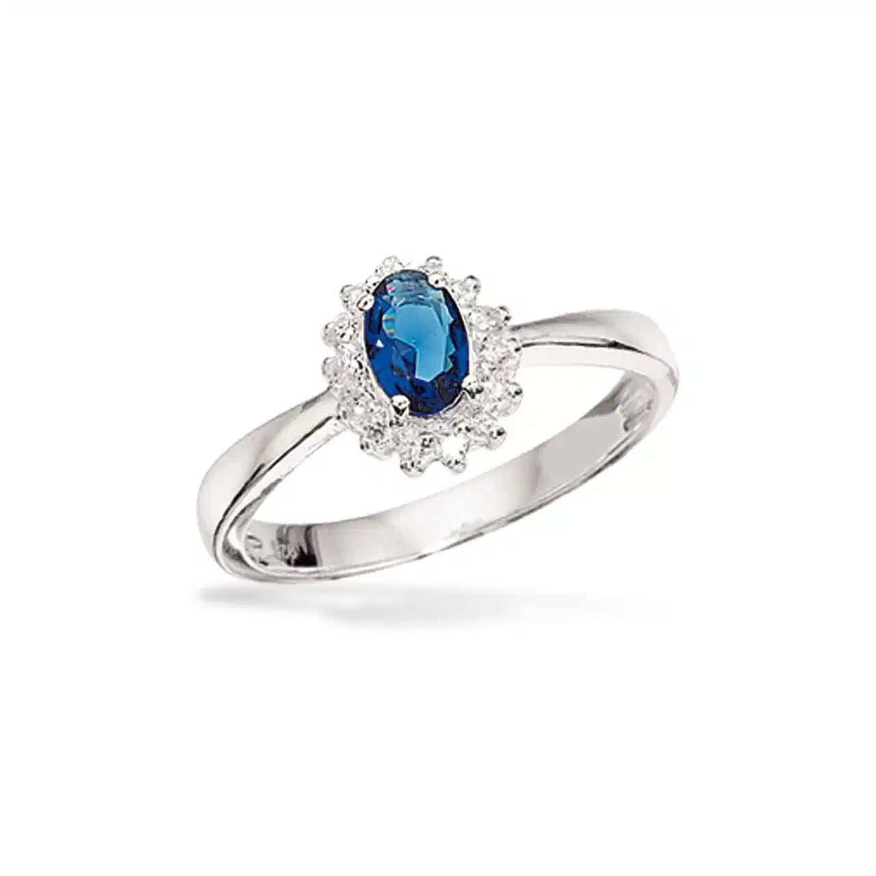 RING ROSET BLÅ SYN.ZIR./ZIR. SØLV