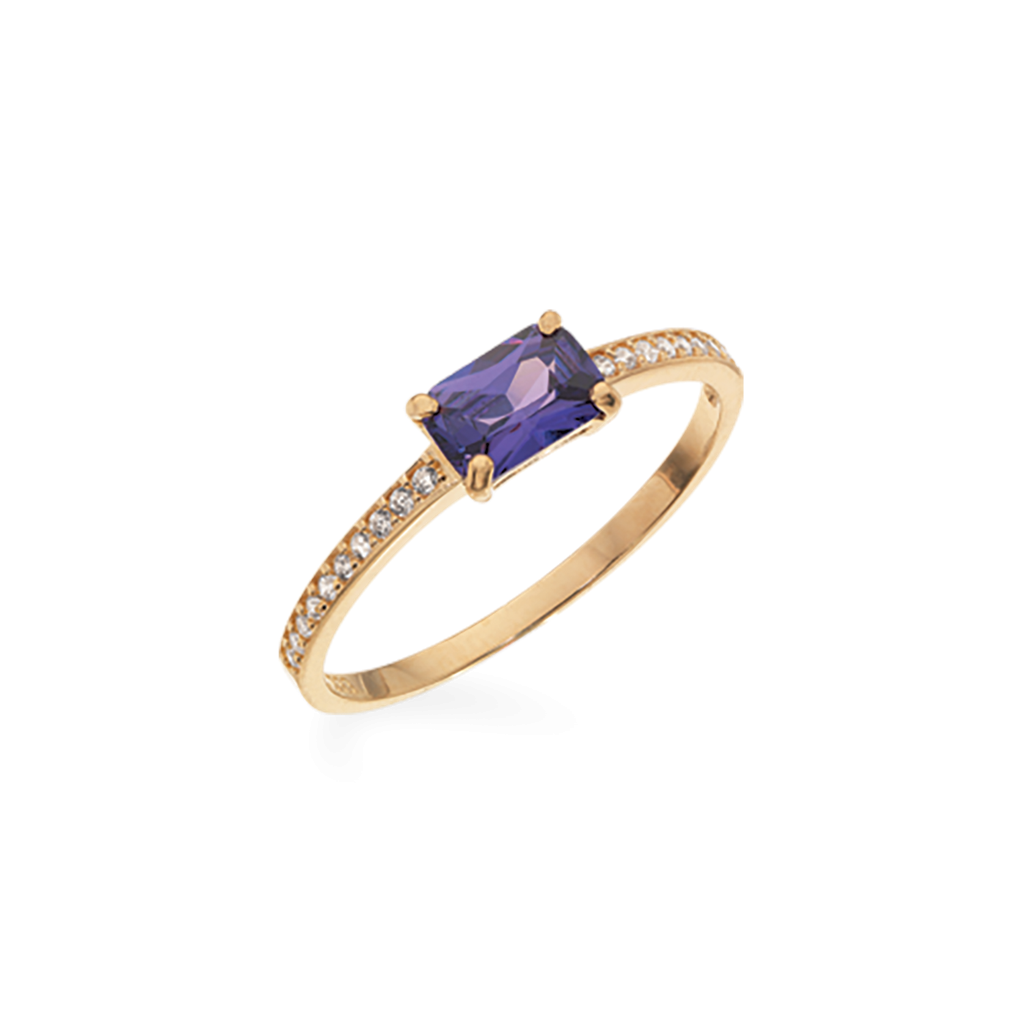 GLOW RING LAVENDEL & HVID CUBIC ZIR. 8 KT.