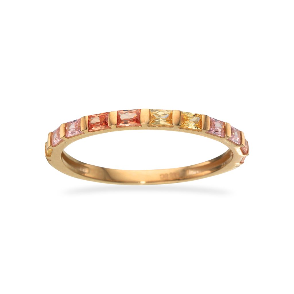 RING RAINBOW CUBIC ZIR. 8 KT.