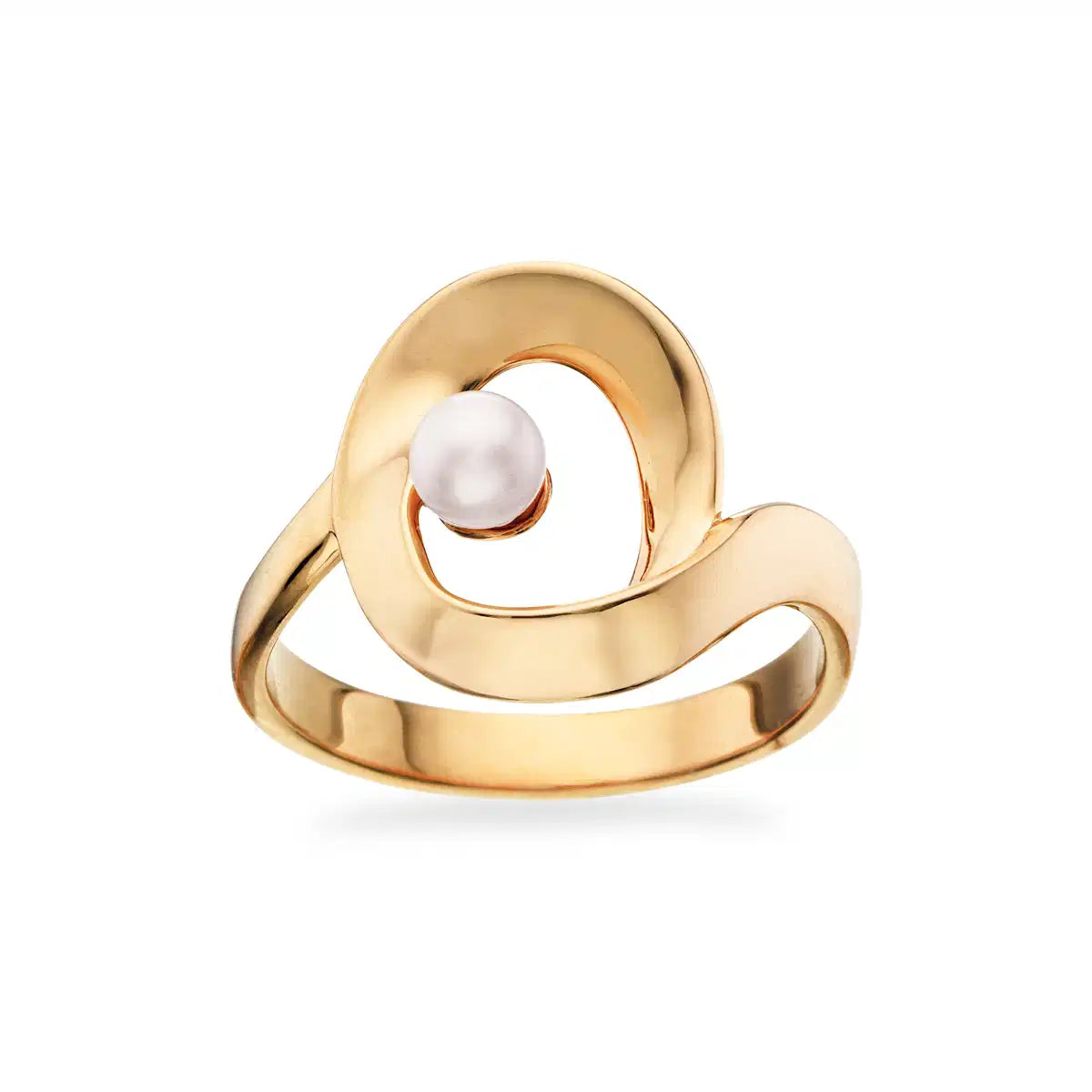8KT. RING MED FERSKVANDSPERLE