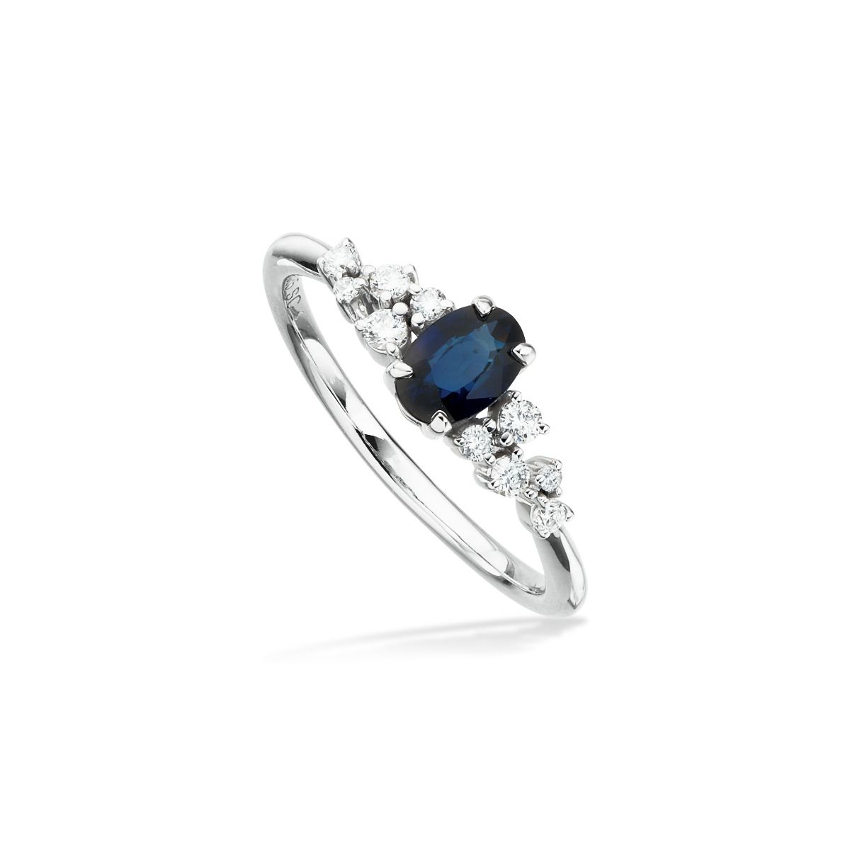RING 0,16 H-W/SI-SAFIR 14 KT.
