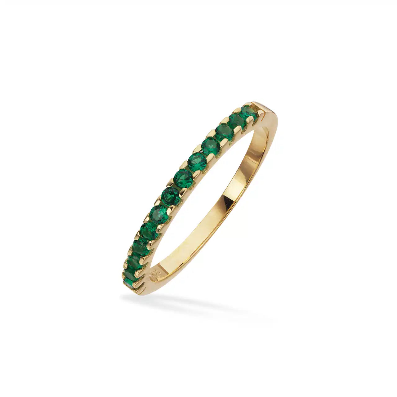 RING GRØN CUBIC ZIR. 8 KT.