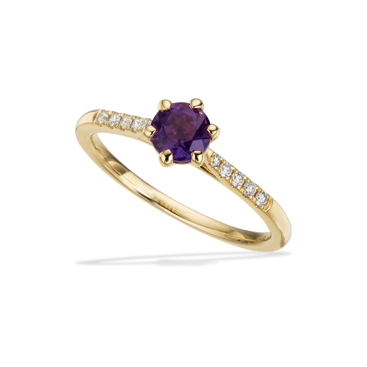 RING AMETYST +0,09 H-W/SI 14 KT
