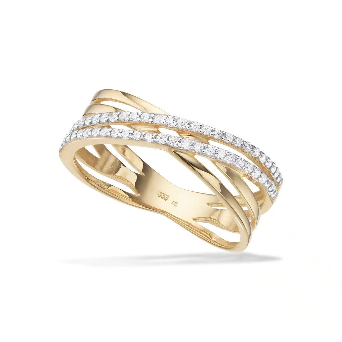 RING CUBIC ZIR. RD/HV 8 KT.