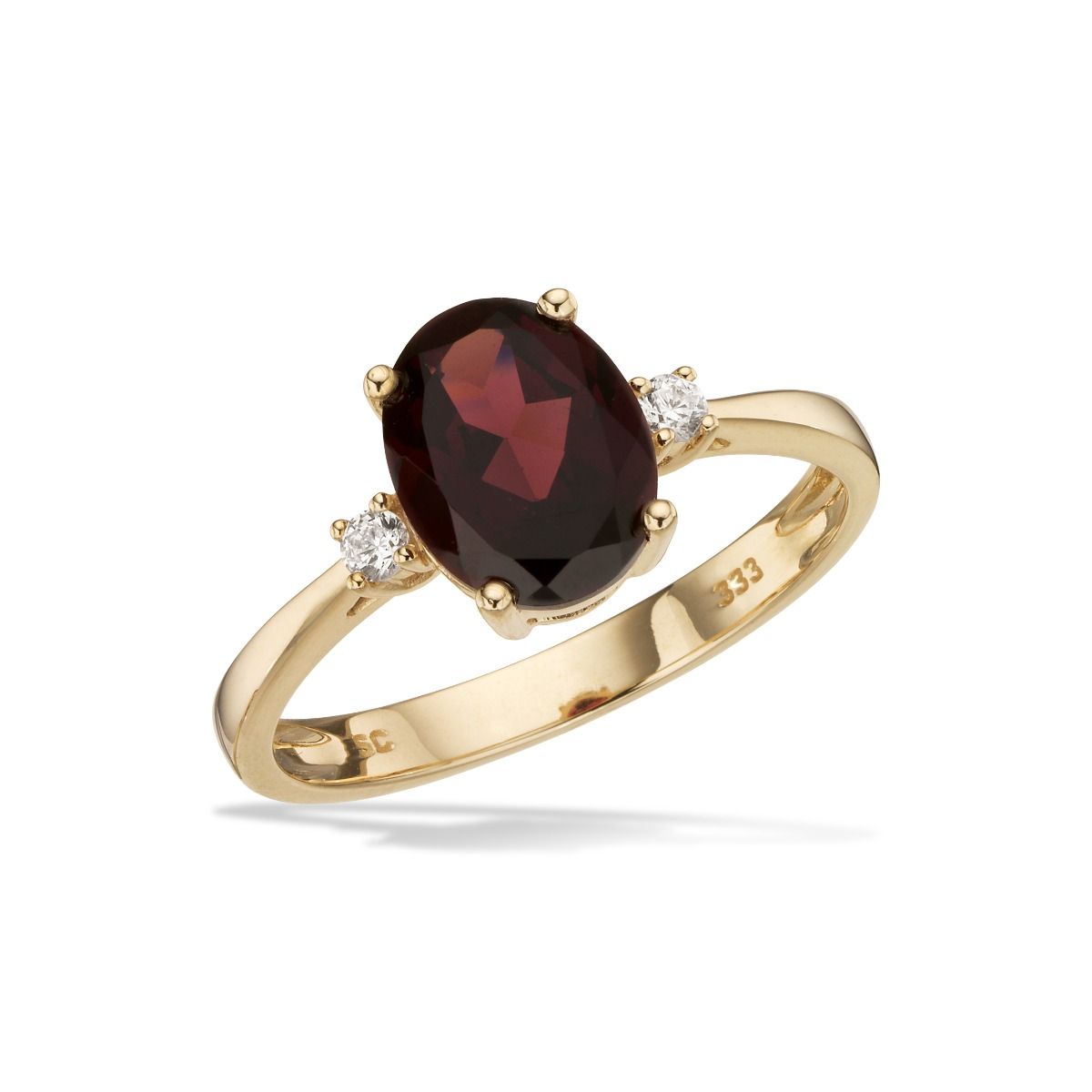 RING RHODOLIT/CUBIC ZIR. 8 KT. STR.54