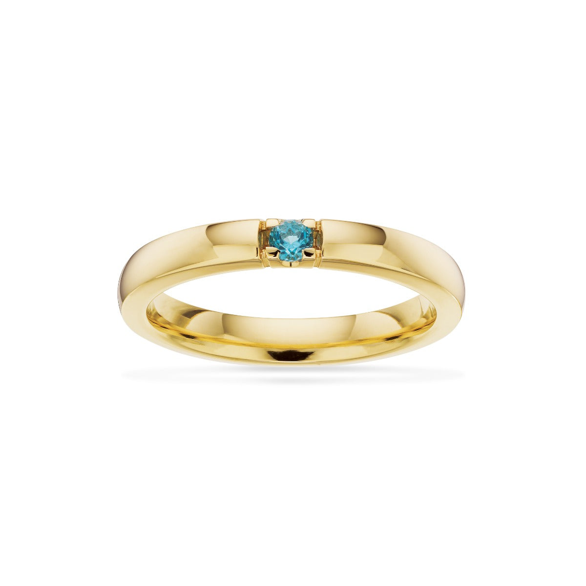 Grace 14 Karat Guld Ring fra Scrouples med Blå Topas