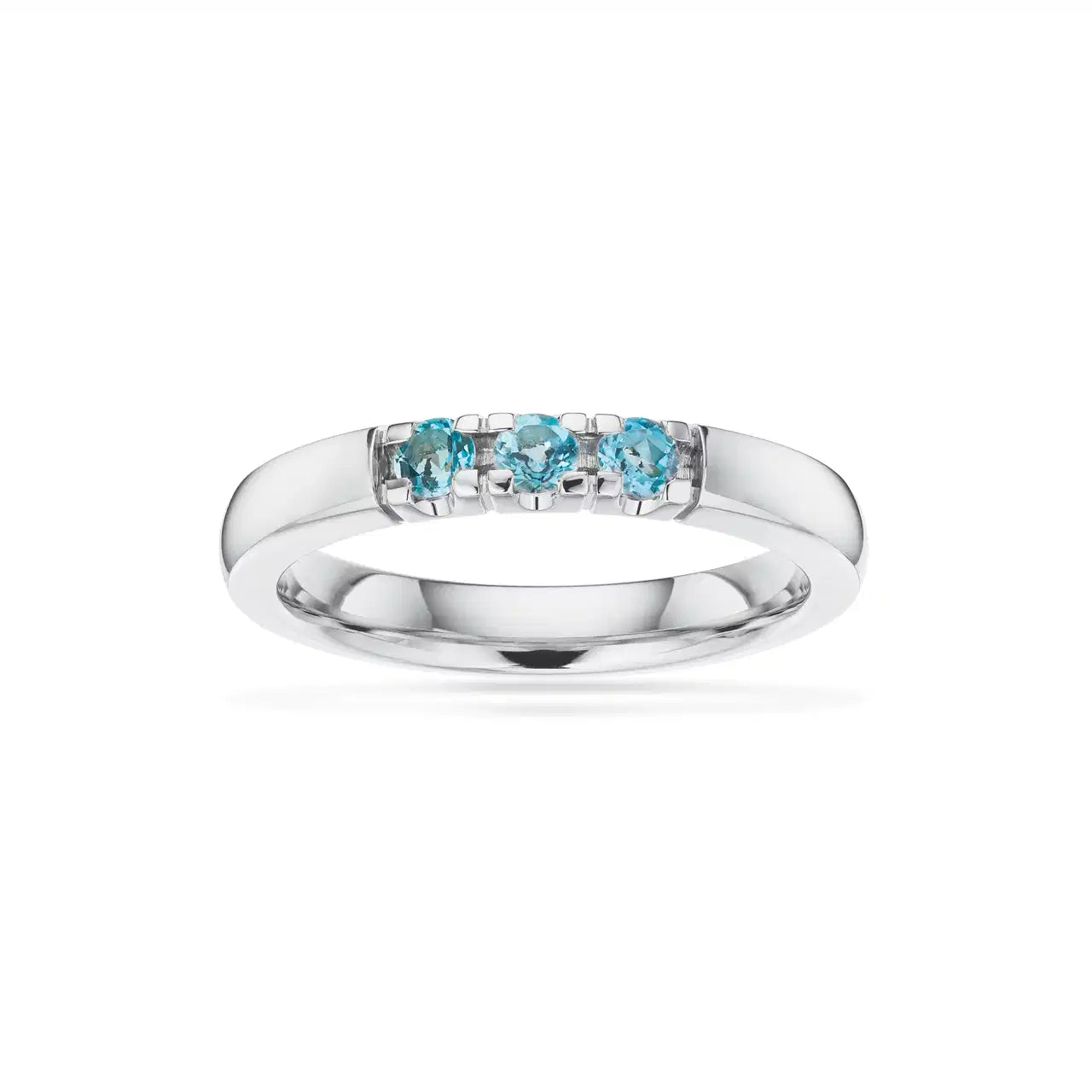 GRACE RING 14 KT. HV. 3X0,07 BLÅ TOPAS