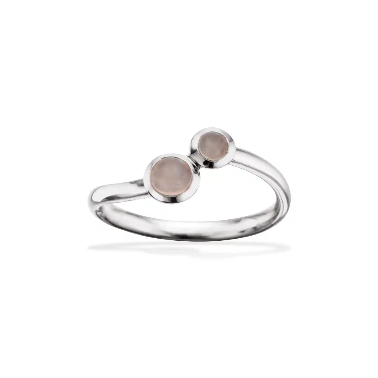 RING ROSA QUARTZ SØLV RH.