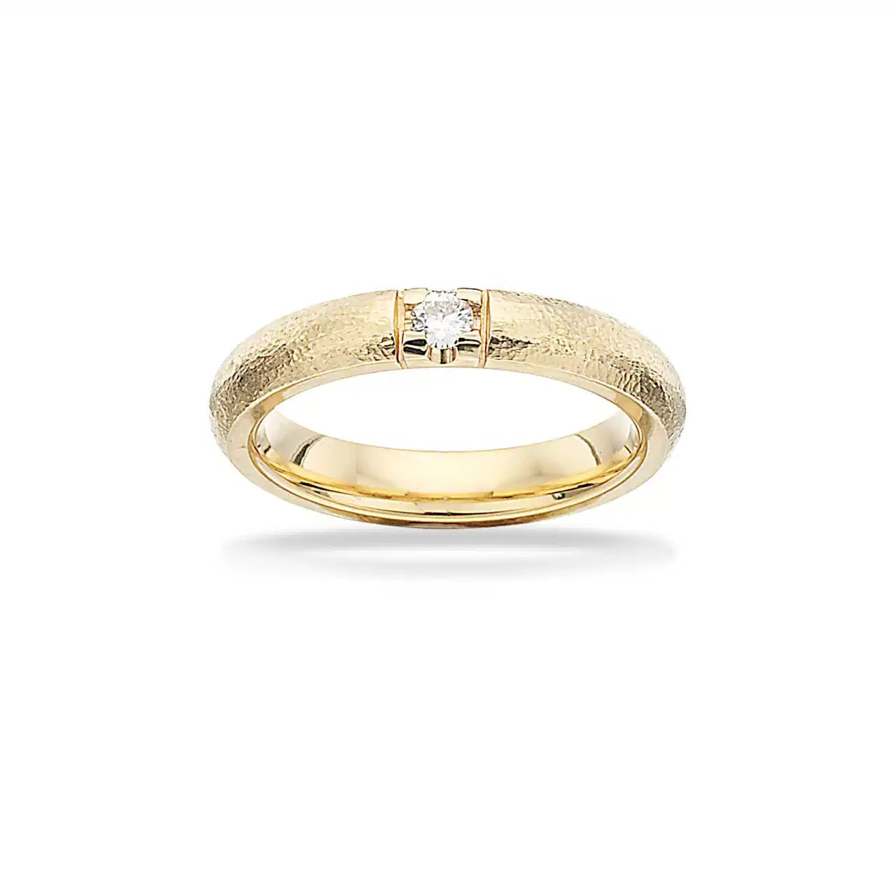 GRACE RING RUSTIK 14 KT. RD 1X0,09 H-W/SI