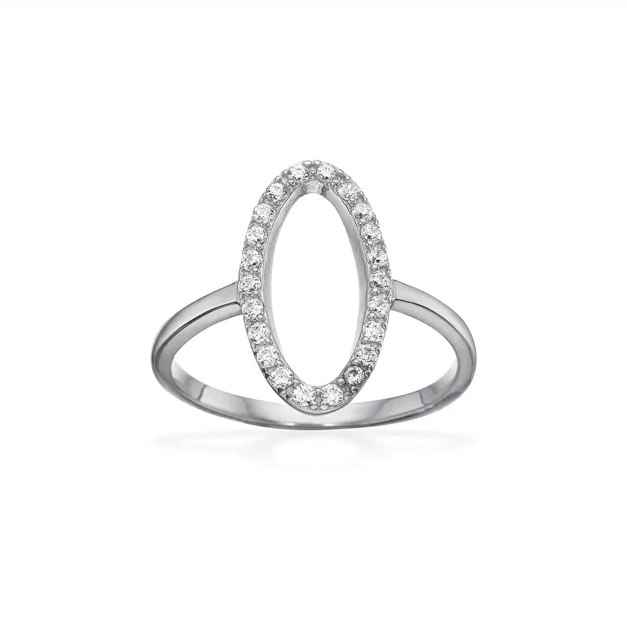 SOHO RING OVAL SYN. CUBIC ZIR. SØLV RH.