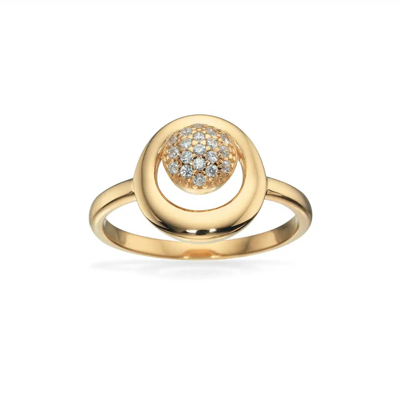 RING CIRKEL SYN. CUBIC ZIR. SØLV FG.