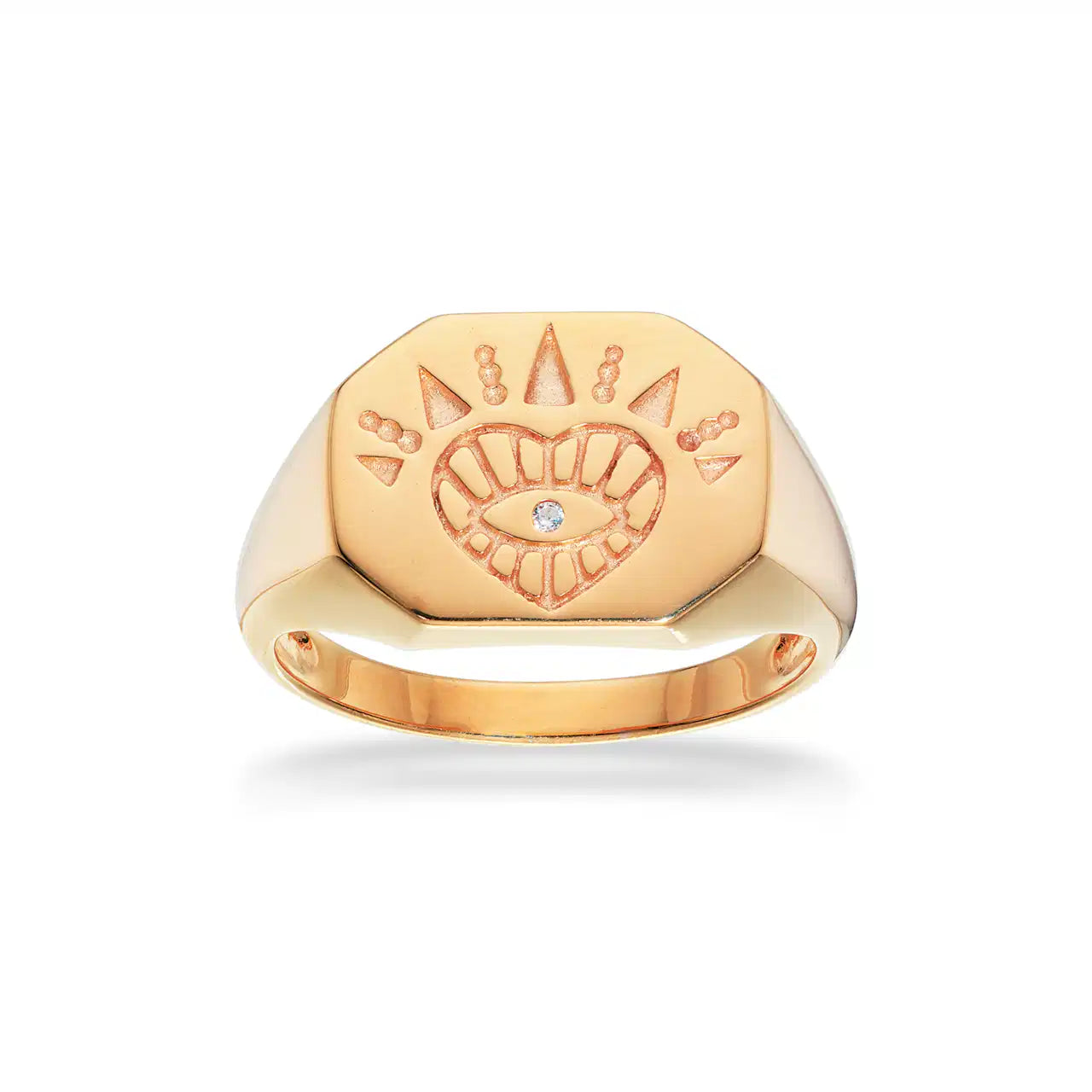 RING SIGNET HJERTE CUBIC ZIR. SØLV FG.