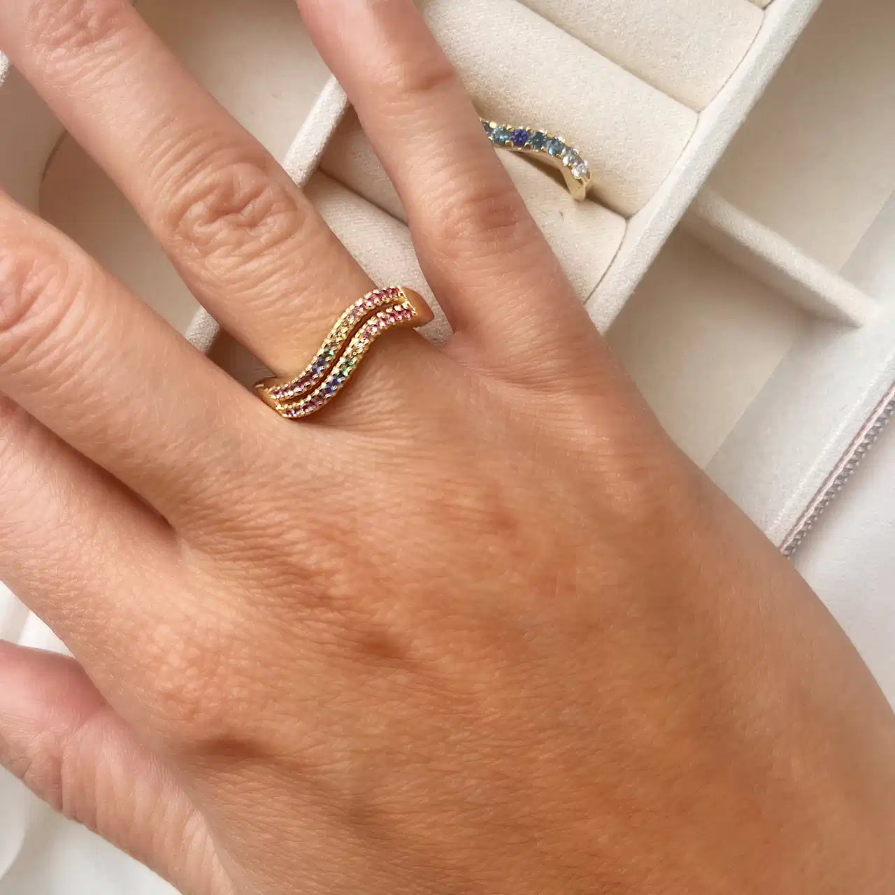 SOHO RING RAINBOW CUBIC ZIR. SØLV FG.