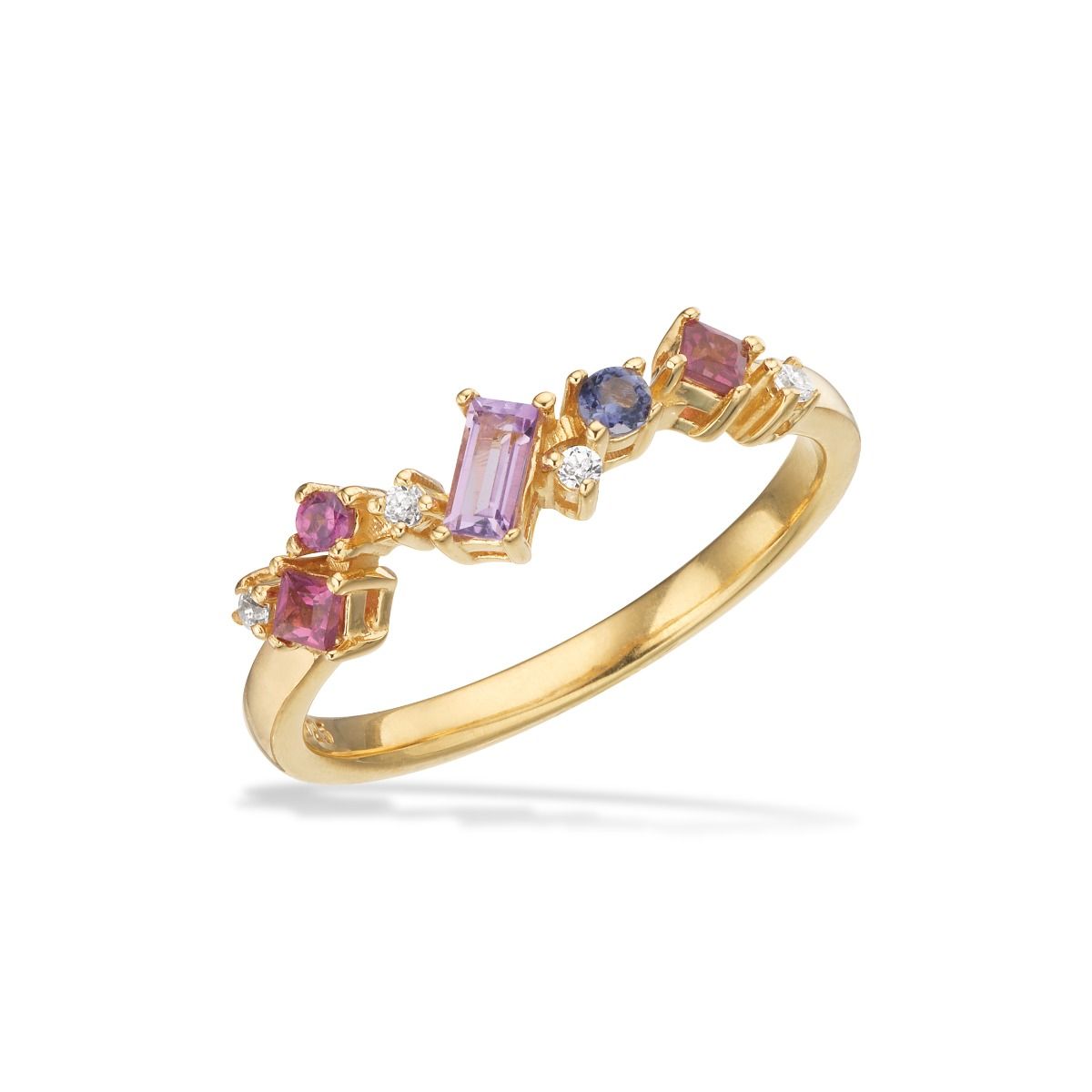 SOHO RING HVID/LAVENDEL CUBIC ZIR. SØLV FG.