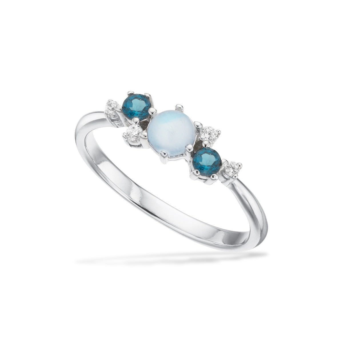 RING TOPAS + CUBIC ZIR. SØLV RH.