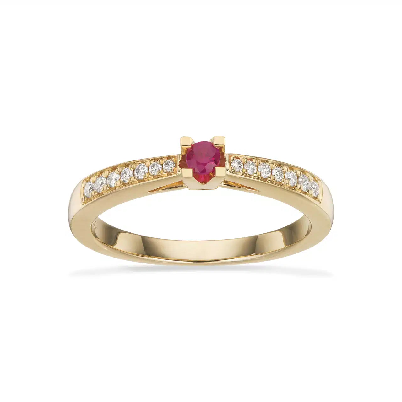 KLEOPATRA QUEEN RING RUBIN+0,12 H-W/SI 14 KT