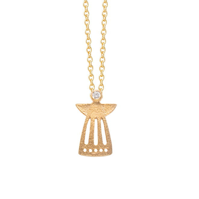 14K. ANGEL PENDANT OPEN - ZIRKON