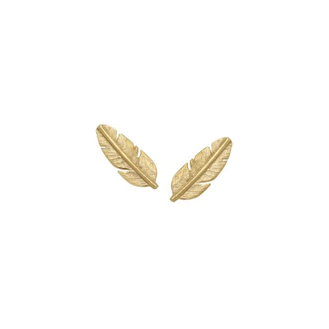 14K. FEATHER EARRING MINI
