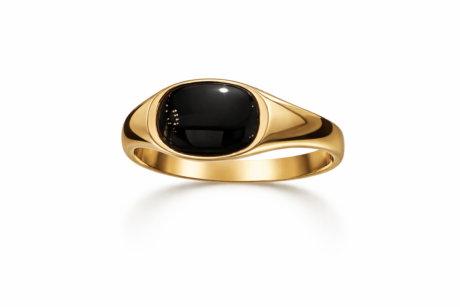 HERRE PLADE RING ONYX 8 KT.