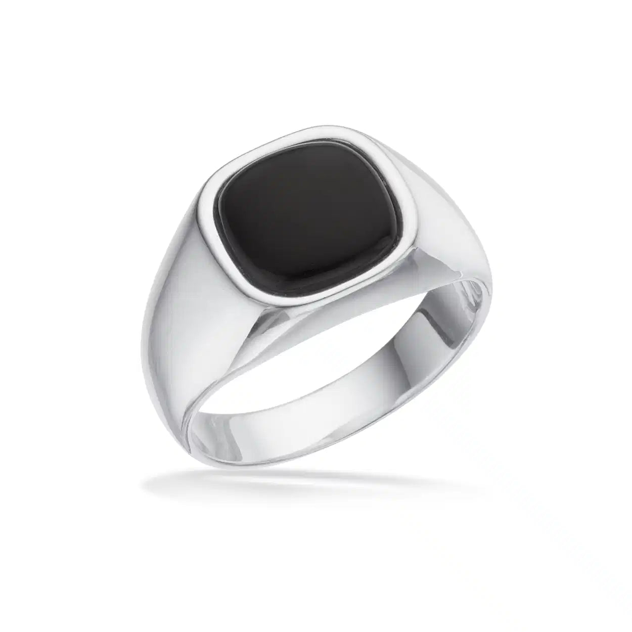 HERRERING SIGNET ONYX SØLV
