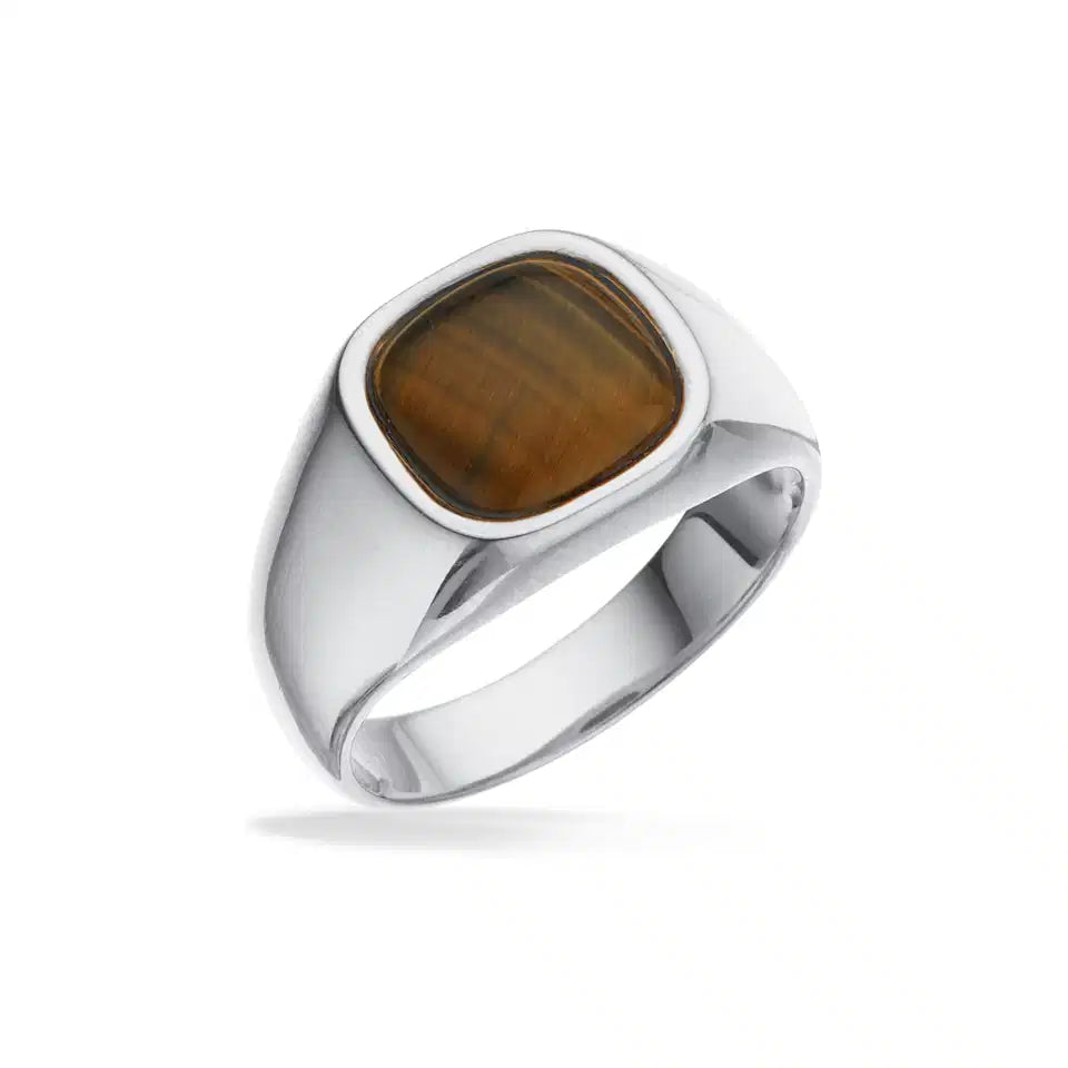 HERRERING SIGNET TIGERØJE SØLV