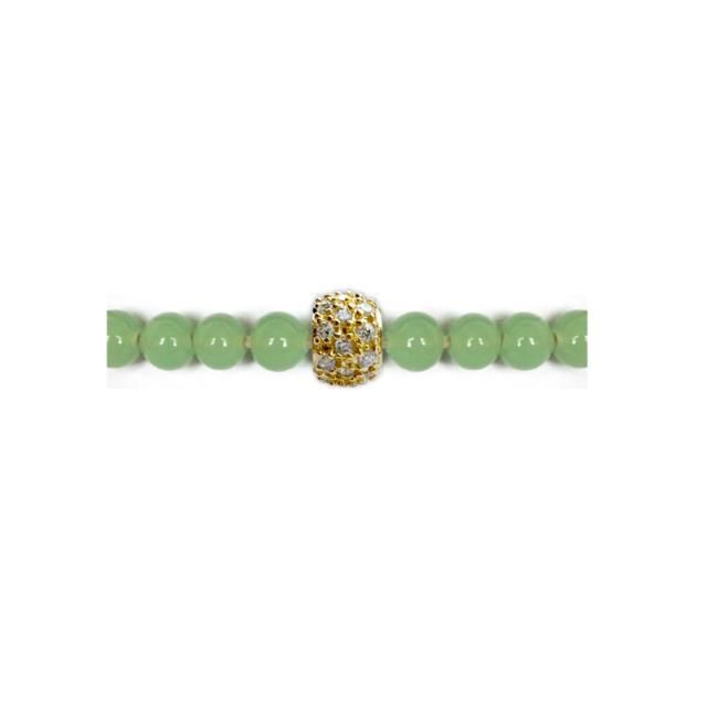 BØHMISK KVARTSGLAS ARMBÅND FARVE52 FORG. PAVÉKUGLE