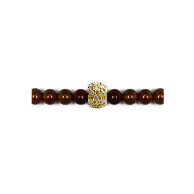 BØHMISK KVARTSGLAS ARMBÅND FARVE61 FORG. PAVÉKUGLE
