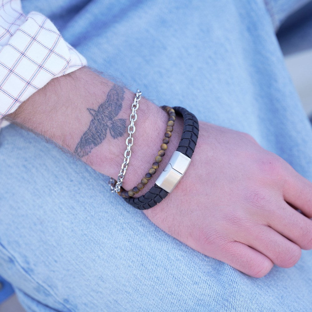 SON ARMBÅND SORT KALVESKIND 12MM