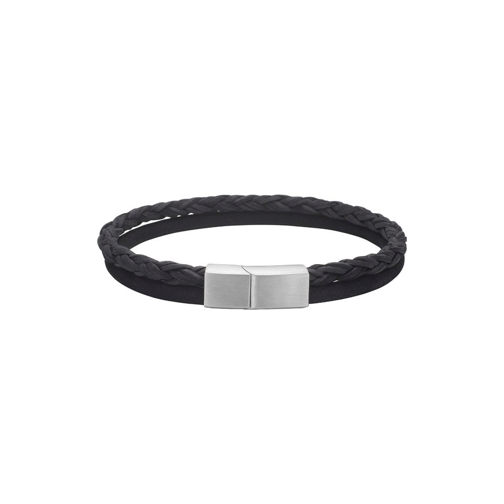 SON ARMBÅND SORT KALVESKIND RUND FLET/GLAT 8MM