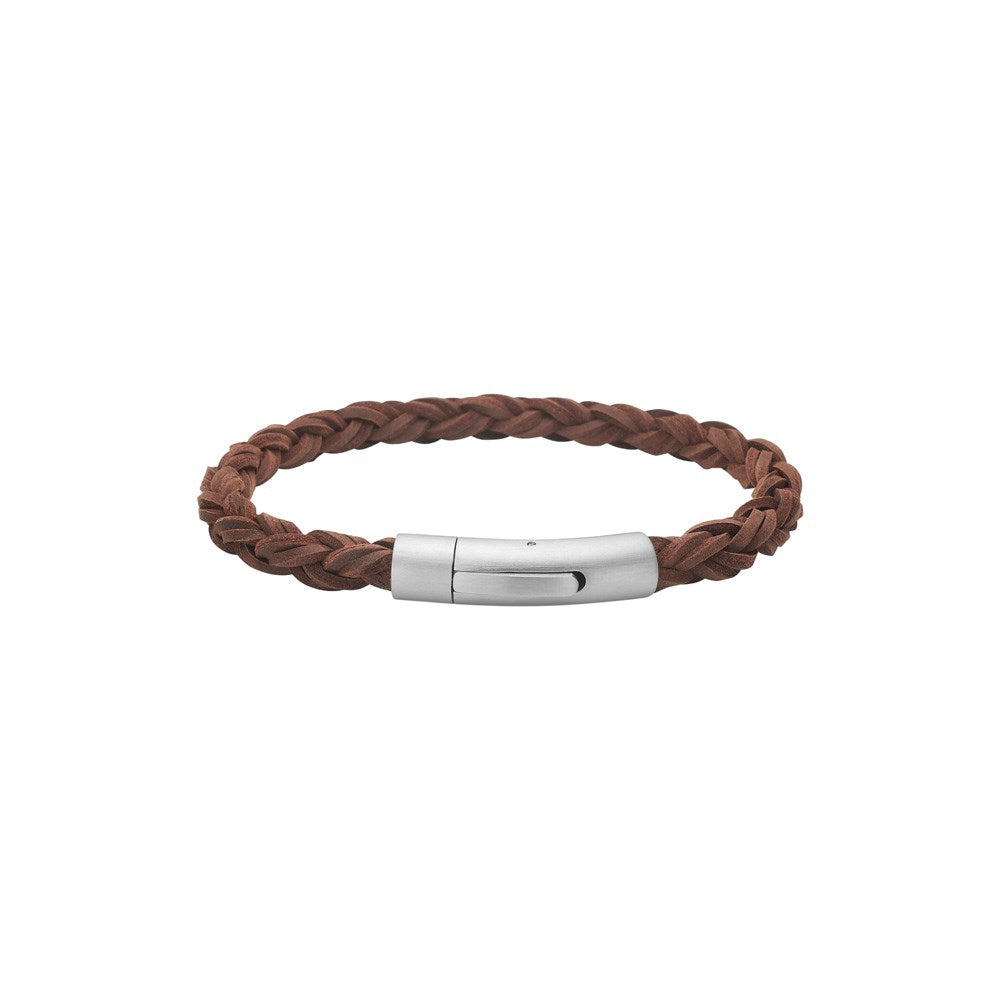 SON ARMBÅND BRUN KALVESKIND RUND FLET/GLAT 8MM