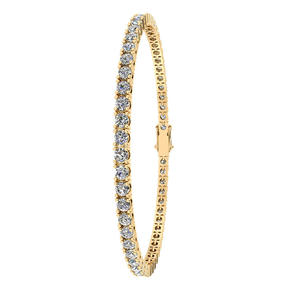 Henrik Ørsnes Design Tennis Armbånd i 14 Karat Guld med Diamanter 5,0 Carat TW/SI