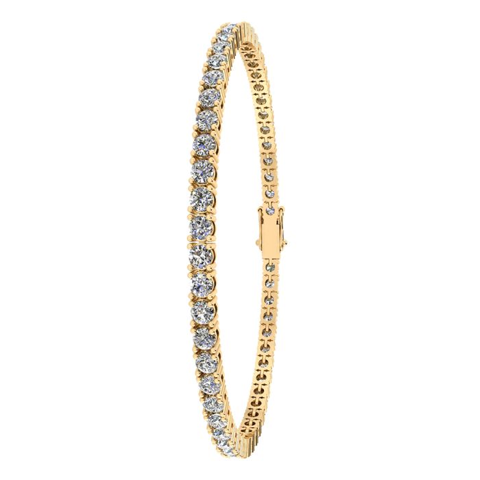 Henrik Ørsnes Design Tennis Guld Armbånd 14 kt med Diamanter 5,60 Carat W/SI