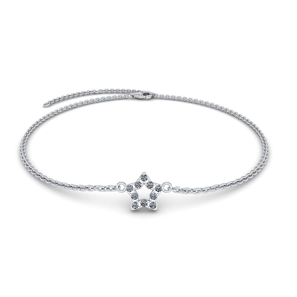 SØLV ARMBÅND STJERNE M.ZIR 16+1+1CM